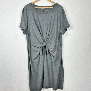 Talbots Gray Striped Knot Dress